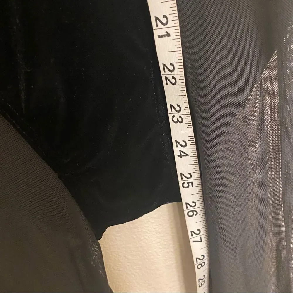 WEISSMAN Elite Dance Costume black Velvet Illusion Unitard illusion V12241 SA